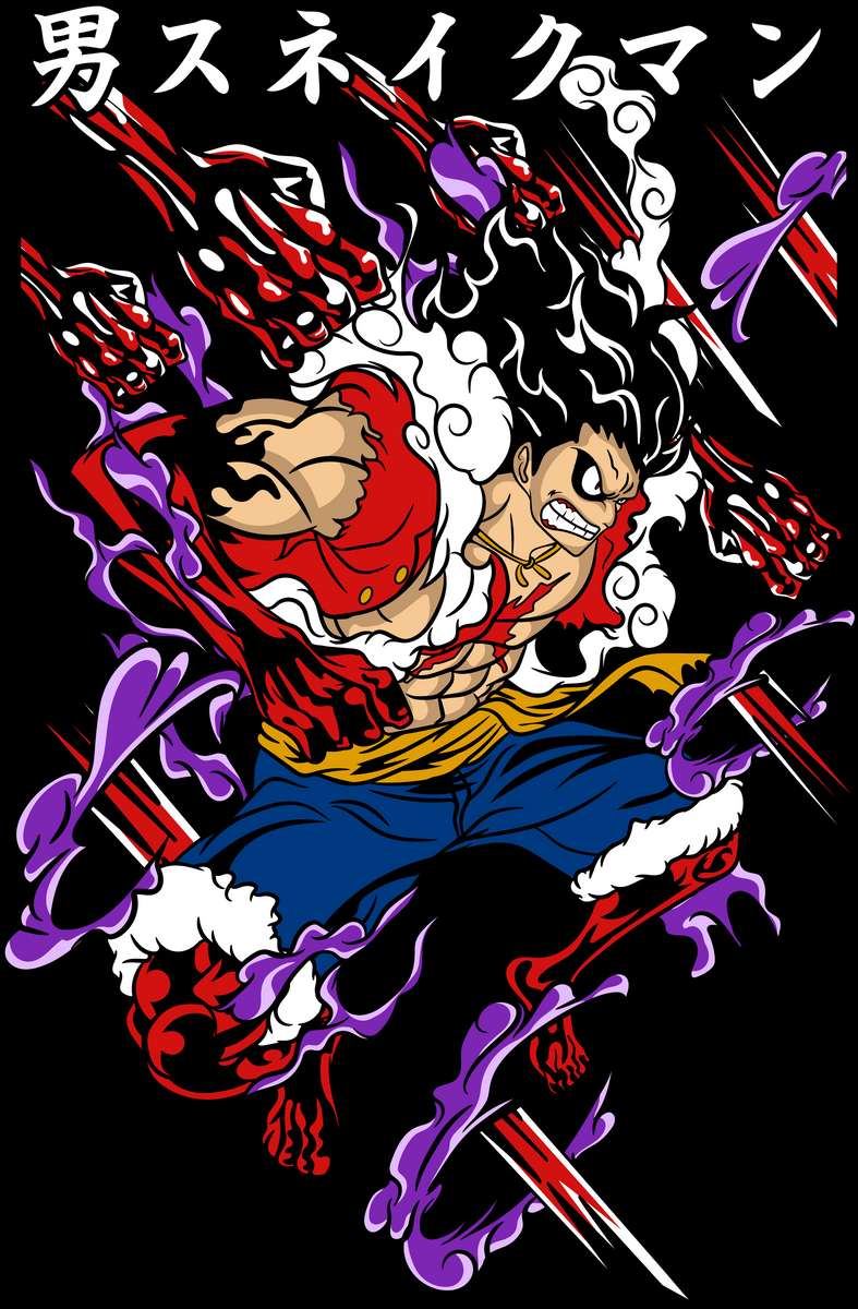 Monkey D. Luffy Gear 4th Snake Man Custom Anime One Piece T-Shirt