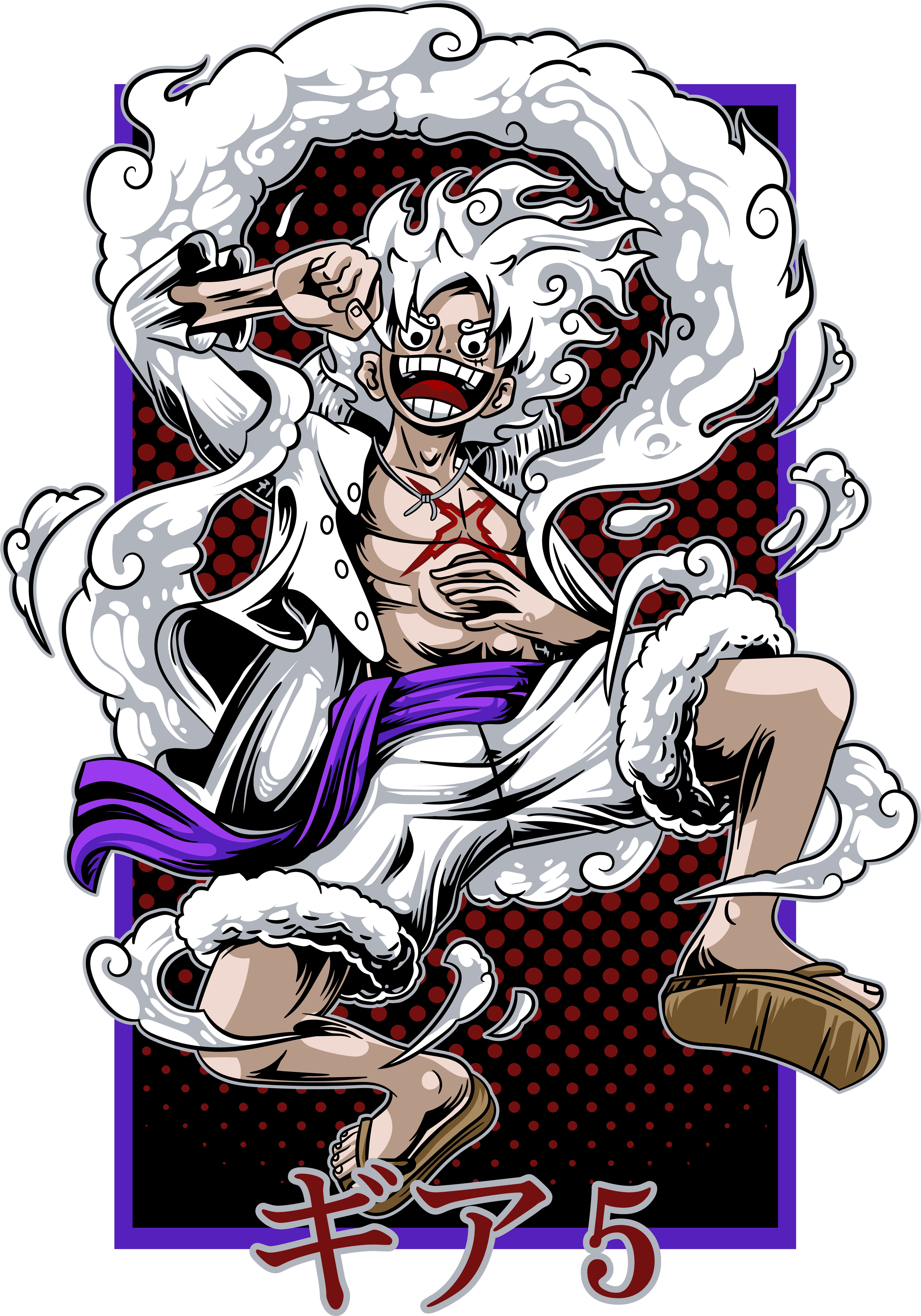 one piece treasure cruise gear 5 Luffy Gear 5 Anime Streetwear Tee & Hoodie – Bad Luck Co